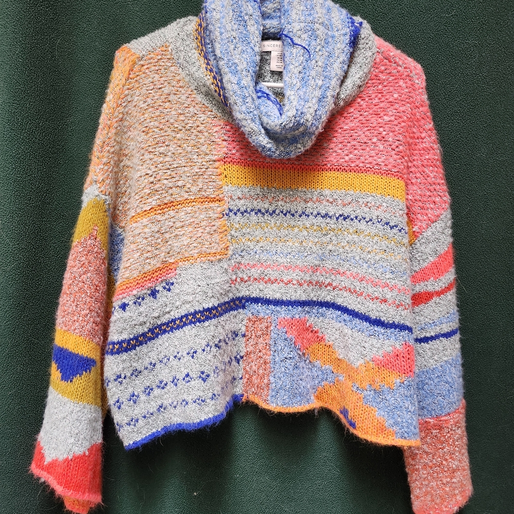 So Soft And Comfy Colorful Patchwork Women's Sweater